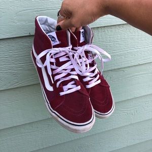 Maroon skate high vans